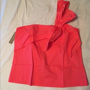 J. Crew pink bow shoulder top size 8 NWT